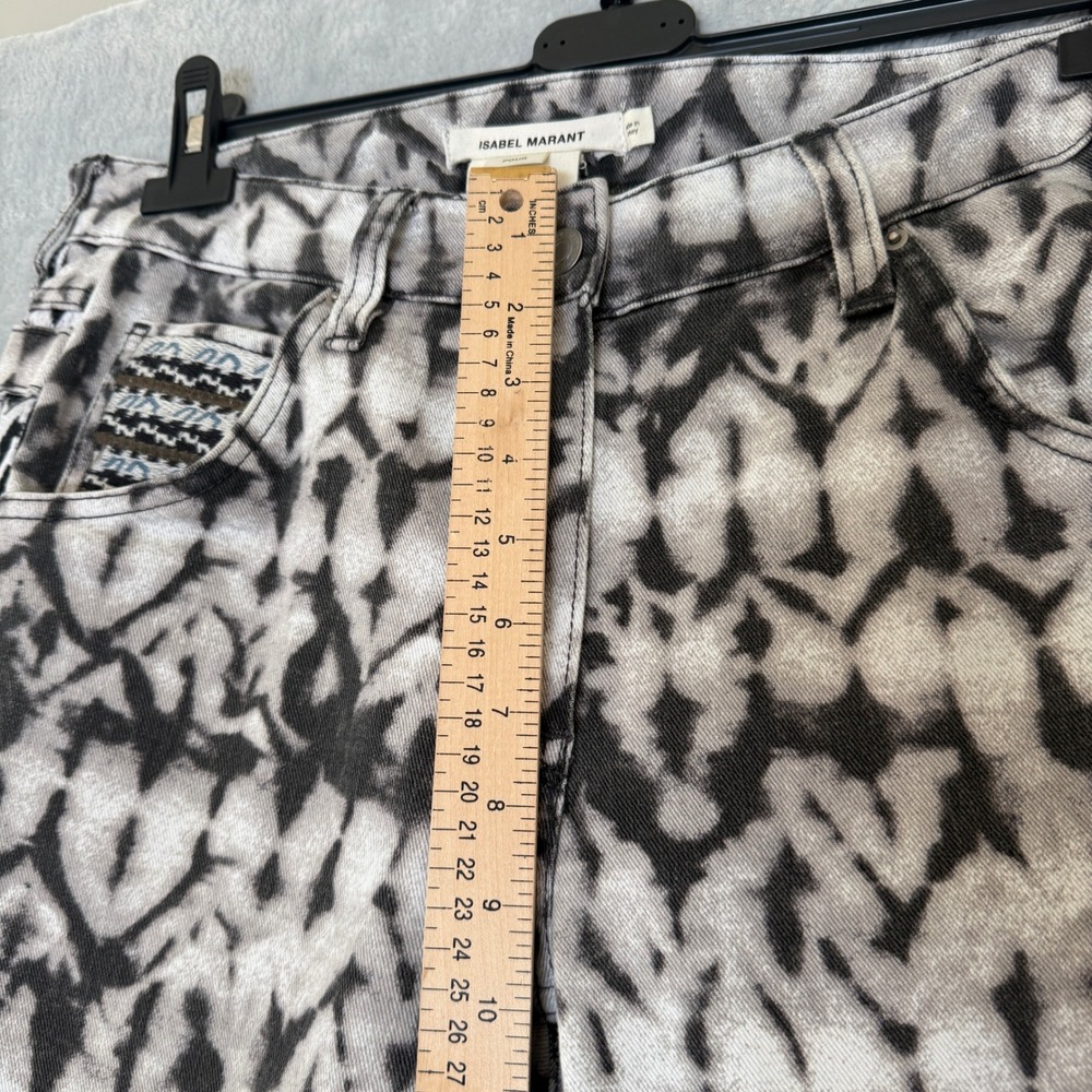 Isabel Marant Pour H&M 2013 Ikat Print Straight Jeans US 10 Embroidered Trim - Picture 5 of 15